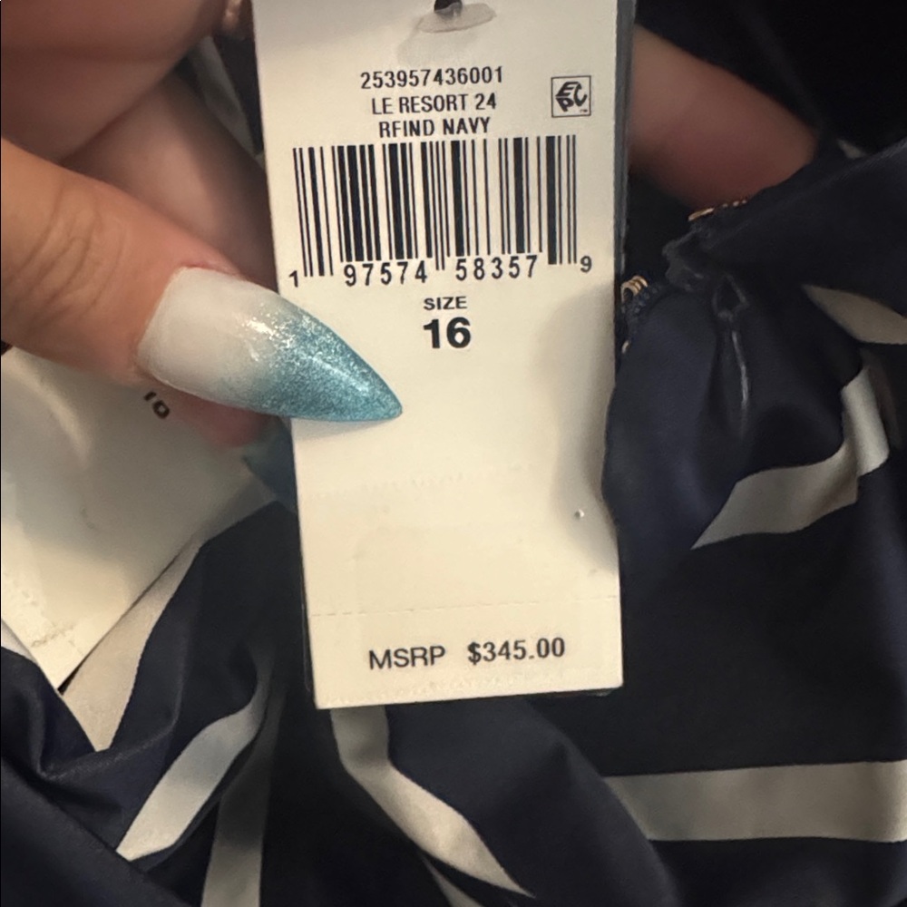 Lauren Ralph Lauren Women's Striped Belted Taffeta Cocktail Dress NEW - Picture 6 of 6